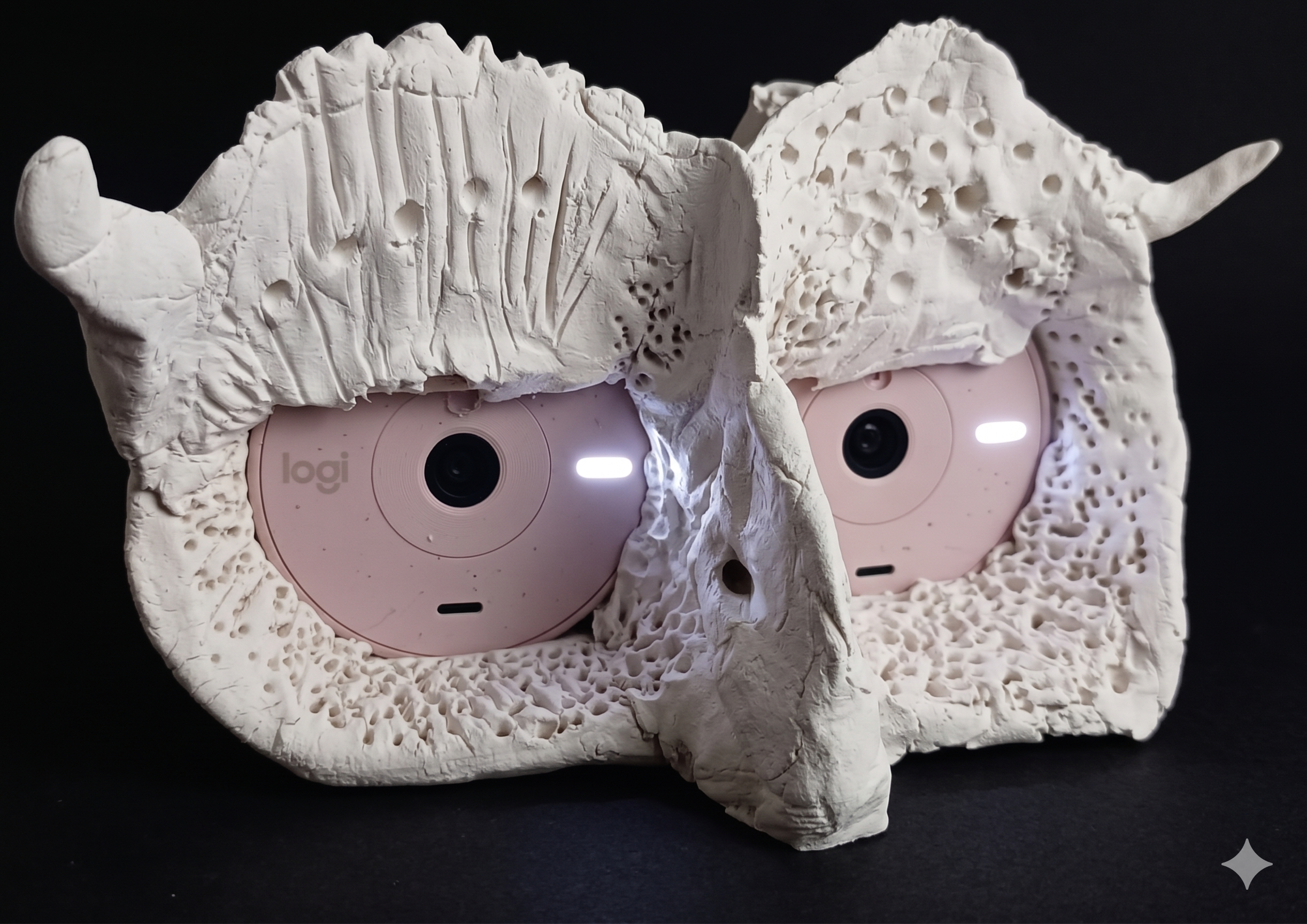 /* Prototype v0.1: Hand-sculpted sensory shell */